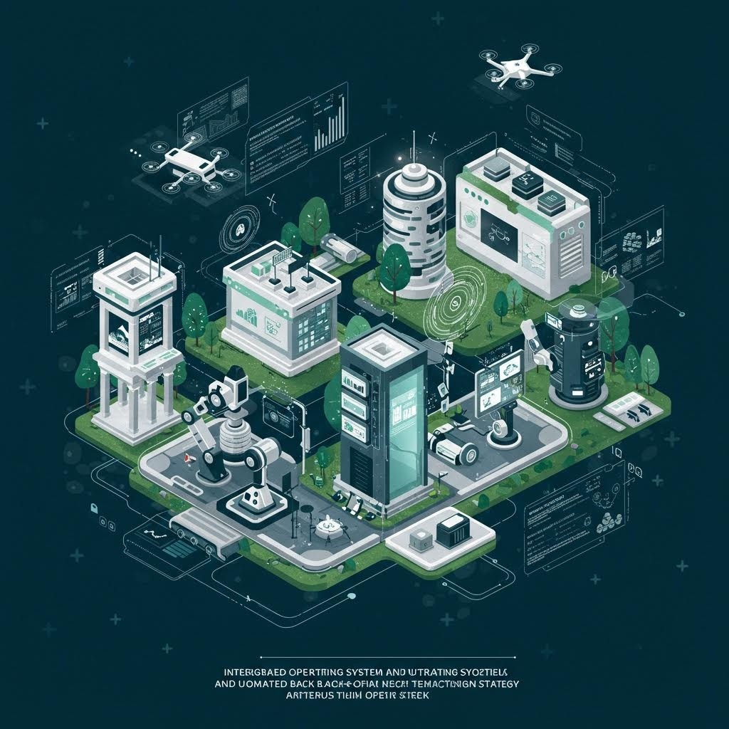 루믹스 스마트 시티 운영 시스템 드론 로봇 아이소메트릭 인프라