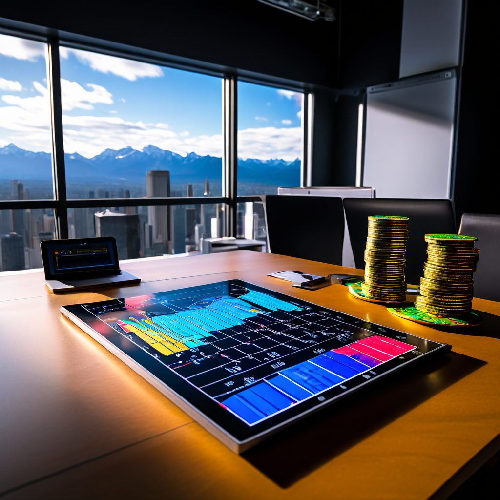 회의실에 놓인 저울에서 위험 관리가 기술 역량을 크게 압도하고, 그래프에는 위험 지표만 급상승하는 모습이다.