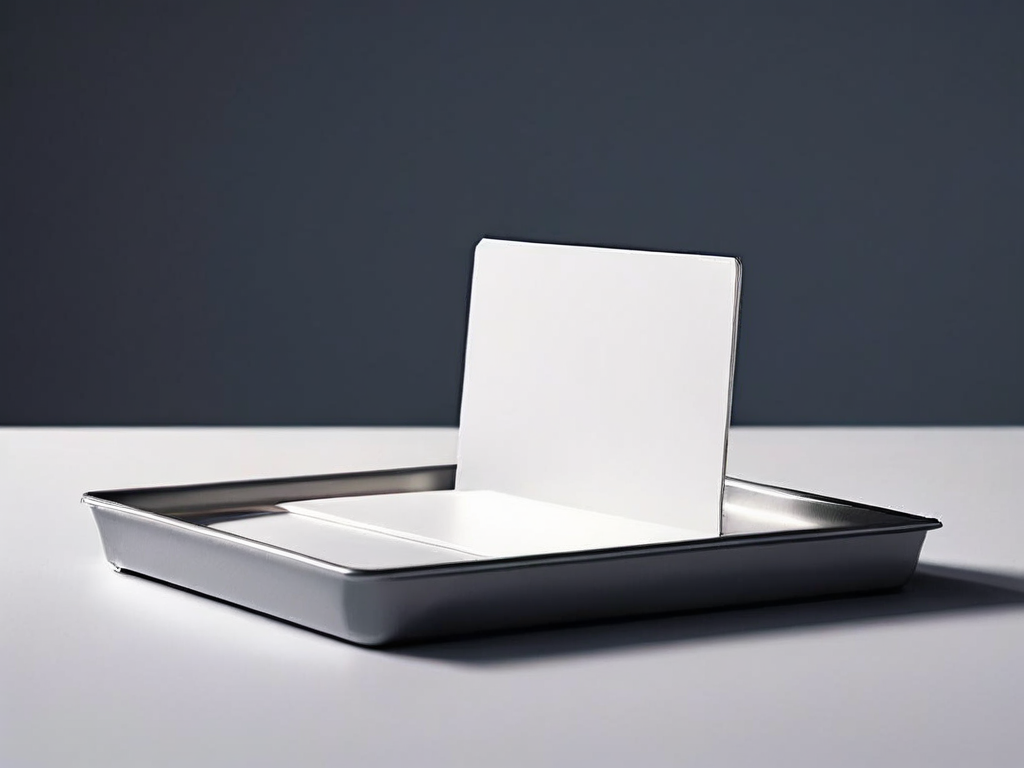 A clear divider card rests on a storage tray with empty compartments, symbolizing organization and content selection.
